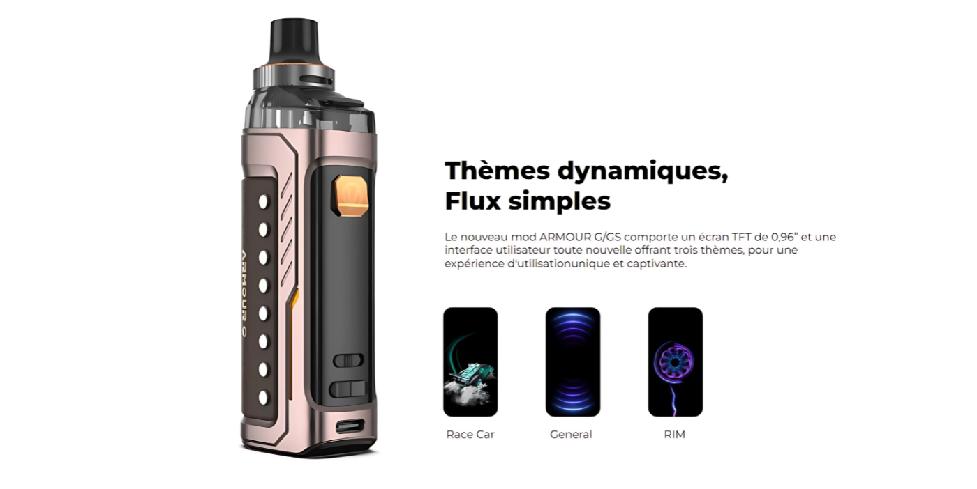 Armour G MTL Vaporesso thèmes